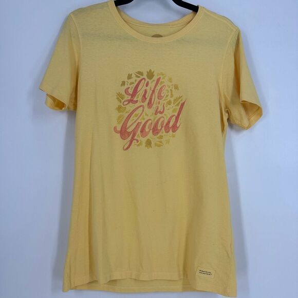LIFE IS GOOD Bundle of 2 Gray & Yellow Short Sleeve T-Shirts Sz M - Picture 8 of 14